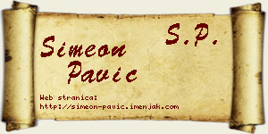 Simeon Pavić vizit kartica